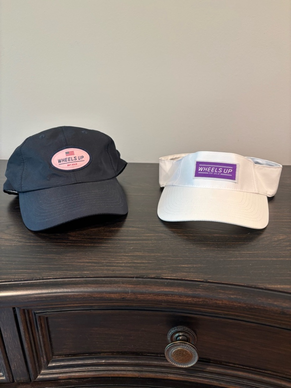 Wheels Up Golf Caps - Navy Hat & White Visor